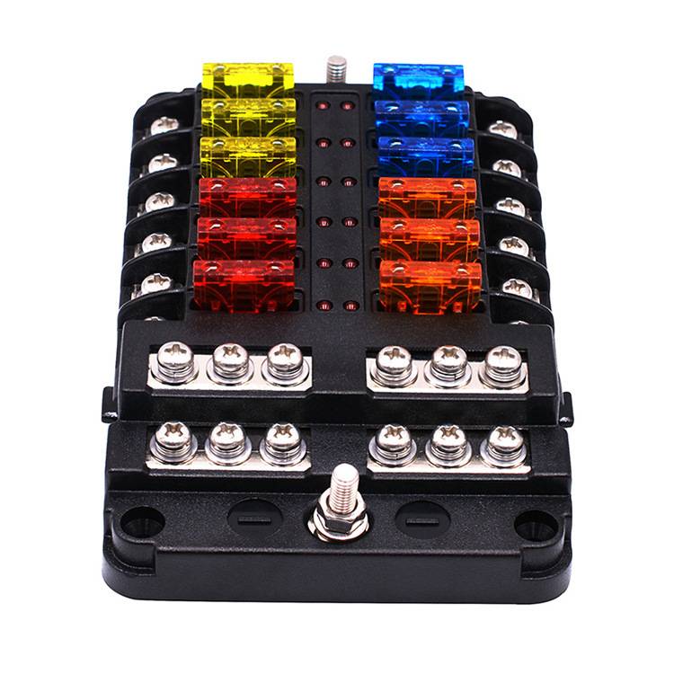 12v 24v 12 Way Fuse Box Fuse Holder With Red Warning Light